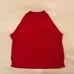 Wilfred Ribbed Knit Tank in red. Size small